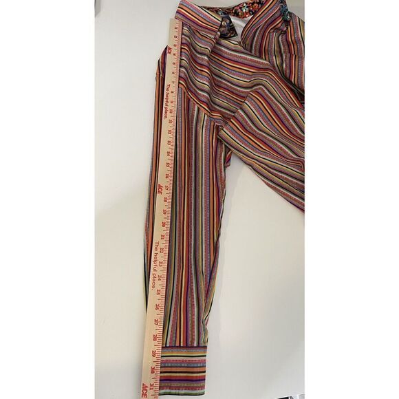 Robert Graham Sz L Button Down Shirt Classic Fit Multi Color Contrast Flip Cuff - Picture 10 of 12